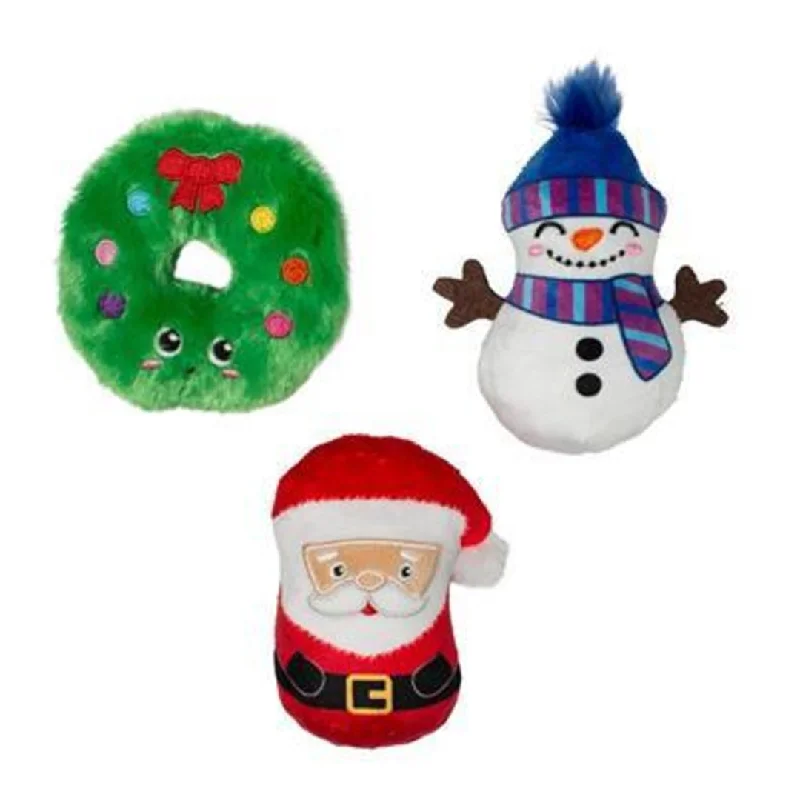 We Have Great Chemis-Tree" 3-Pack Mini Plush Christmas Dog Toy Set