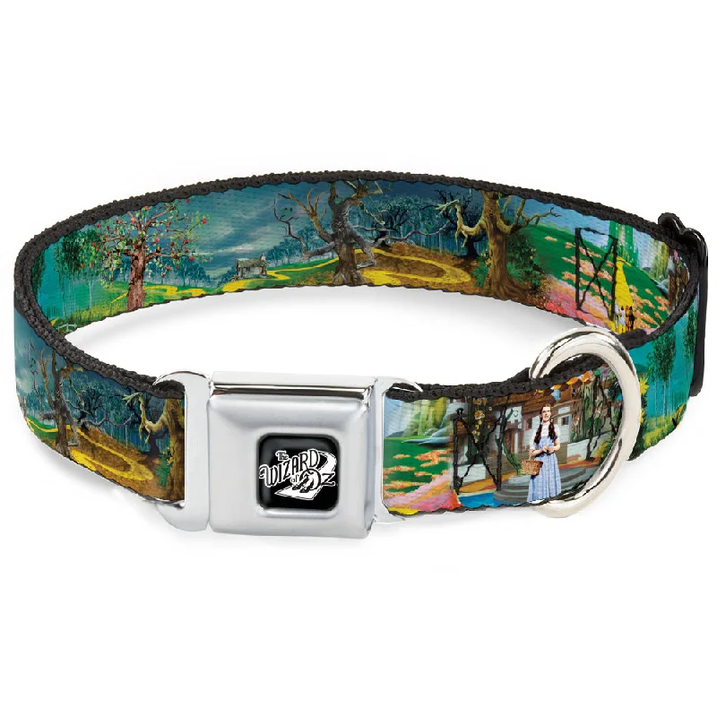 THE WIZARD OF OZ Title Logo Full Color Black/White Seatbelt Buckle Collar - The Wizard of Oz Yellow Brick Road Scenes