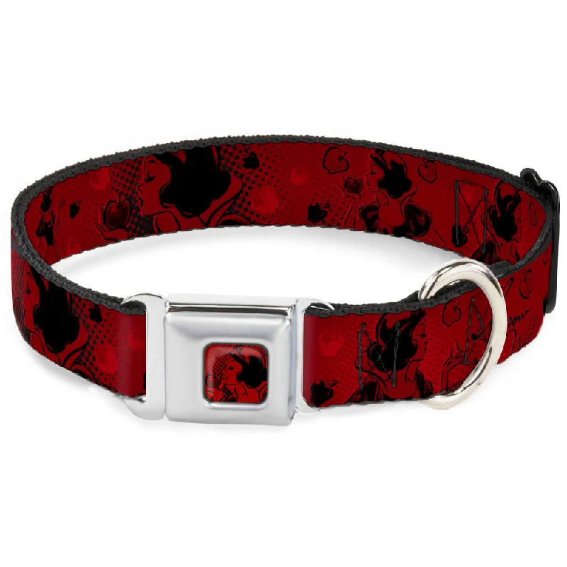 Snow White & Apple Full Color Reds/Black Seatbelt Buckle Collar - SNOW WHITE Poses/Apple Halftone Reds/Black