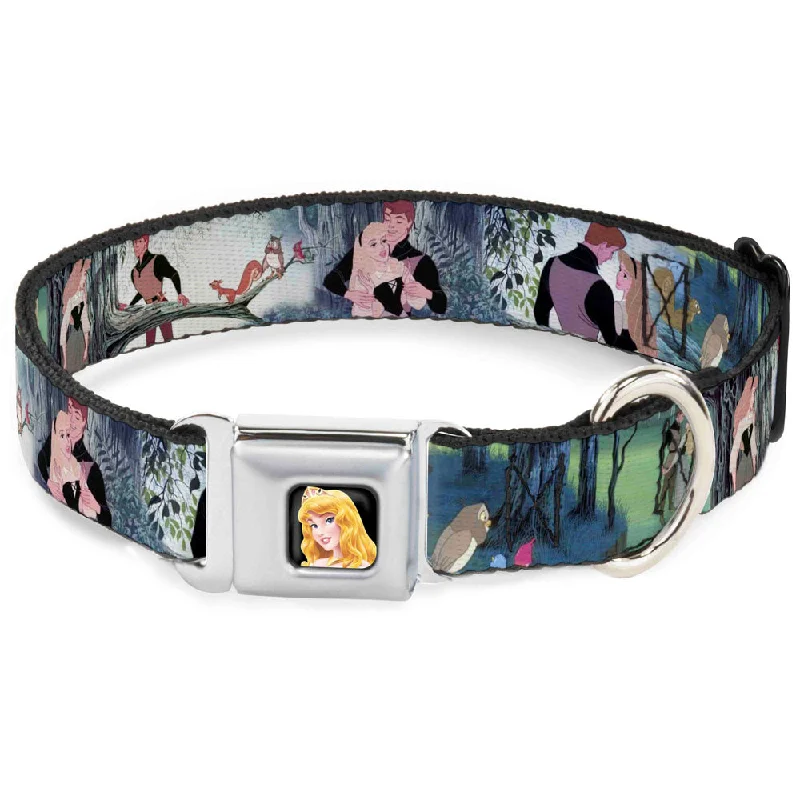 Sleeping Beauty Full Color Seatbelt Buckle Collar - Sleeping Beauty Woods Scenes