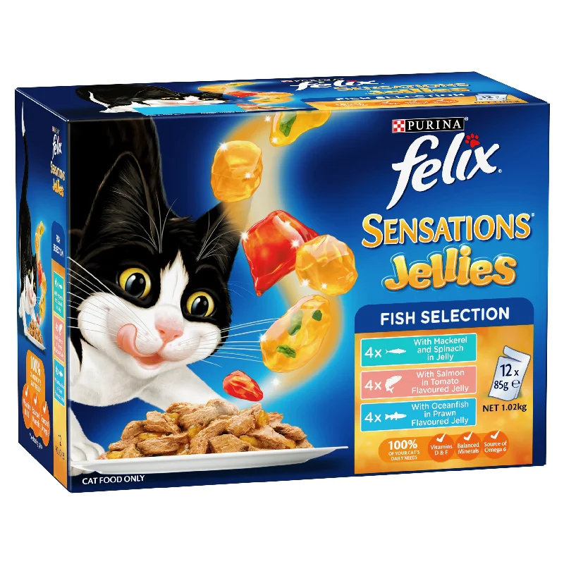 FELIX - Adult Sensations® Jellies Fish Selection Wet Cat Food (85g x 12pk)