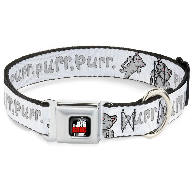 THE BIG BANG THEORY Full Color Black White Red Seatbelt Buckle Collar - Soft Kitty PURR, PURR, PURR