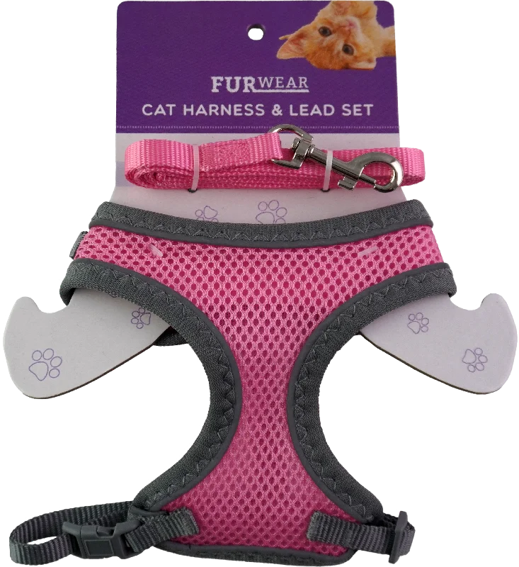 Furwear - Basic Cat Harness & Lead (Pink)