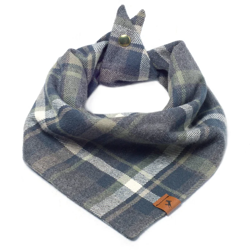 Dog Bandana - Grey Blue Plaid