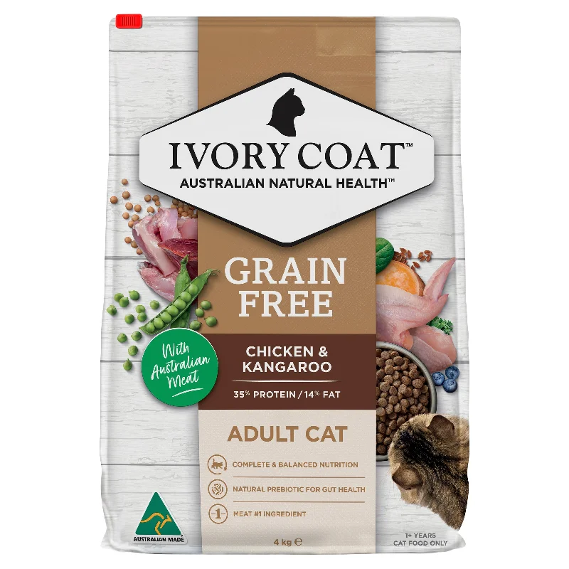 Ivory Coat - Grain Free Indoor Adult Dry Cat Food Chicken & Kangaroo (4kg)