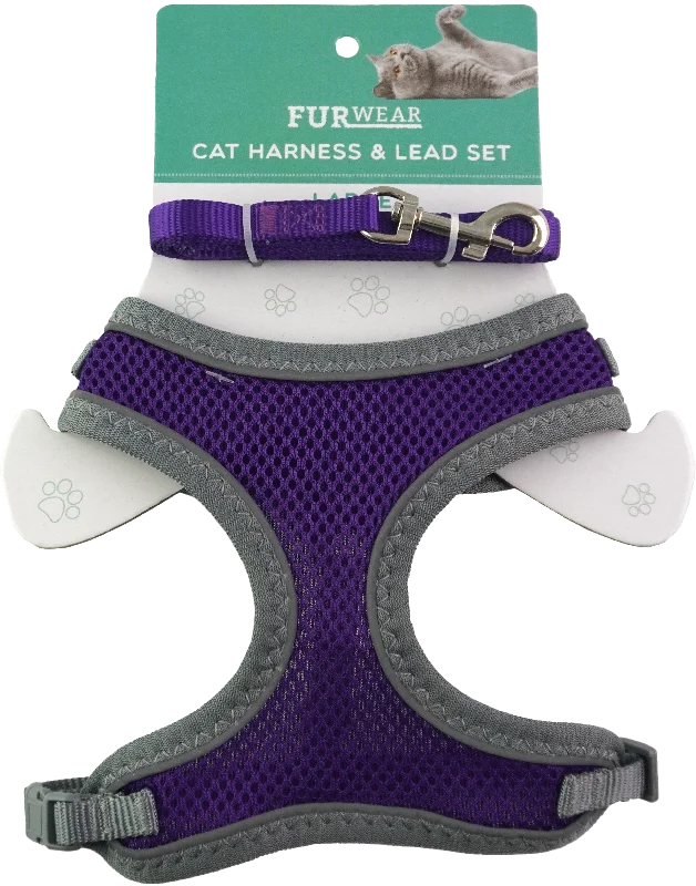 Furwear - Basic Cat Harness & Lead (Purple)