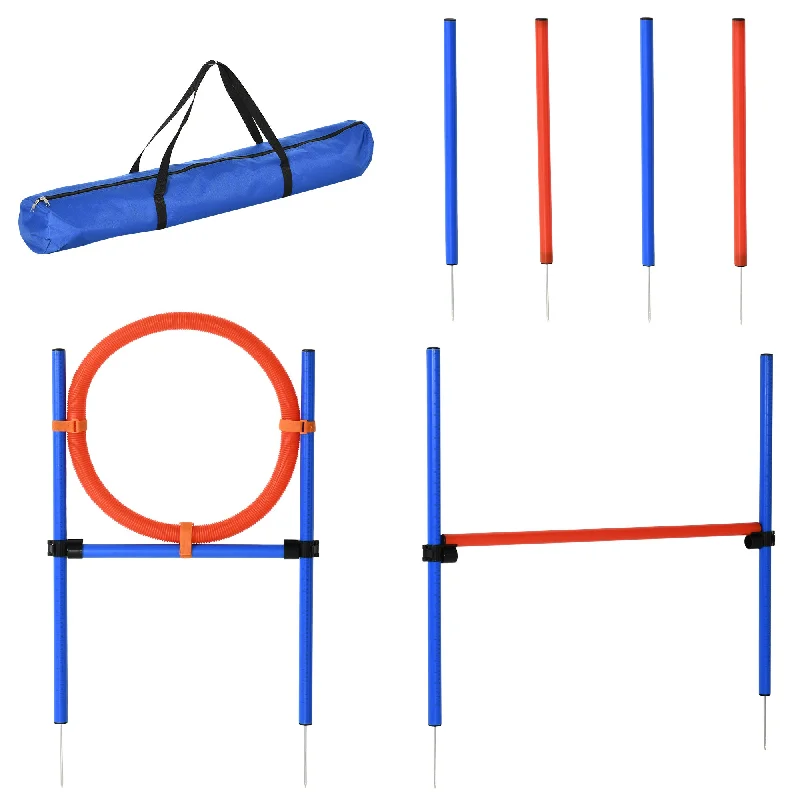 PawHut Pet Agility Set Training Dogs Outward Outdoor Play Hurdle Jump Hoop Pole