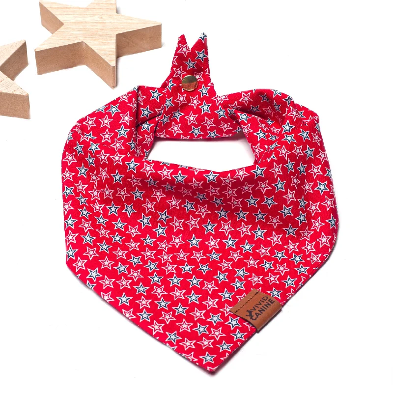 Dog Bandana - Fourth of July Stars Red