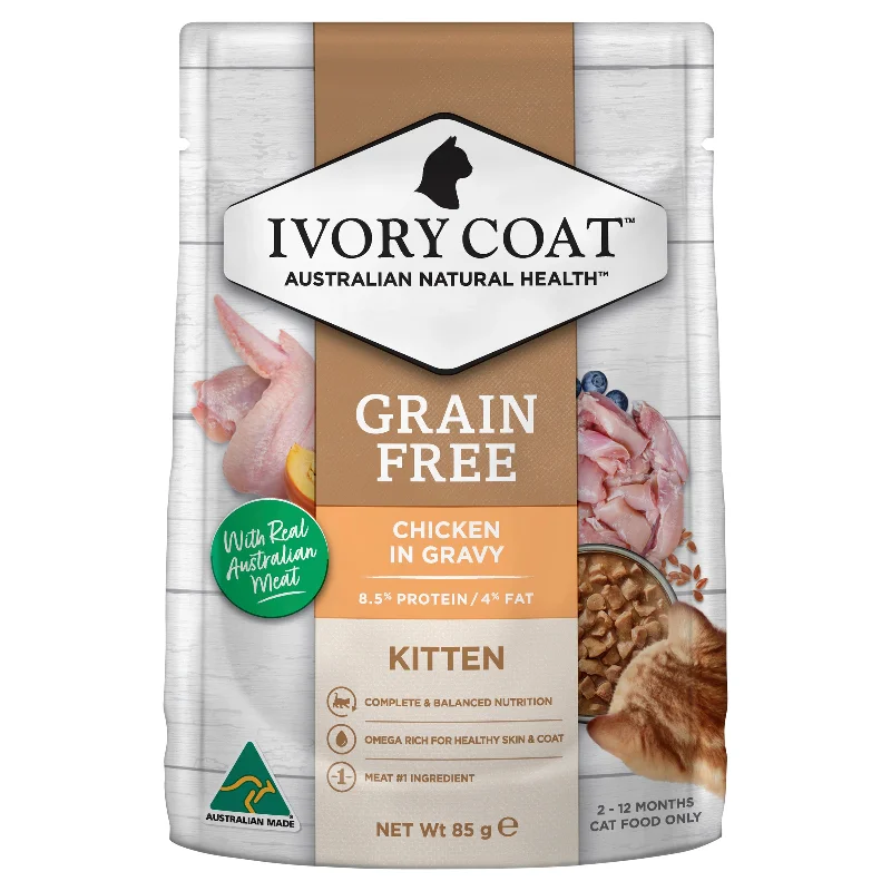 Ivory Coat - Grain Free Kitten Wet Food Chicken in Gravy (85g x 12pk)