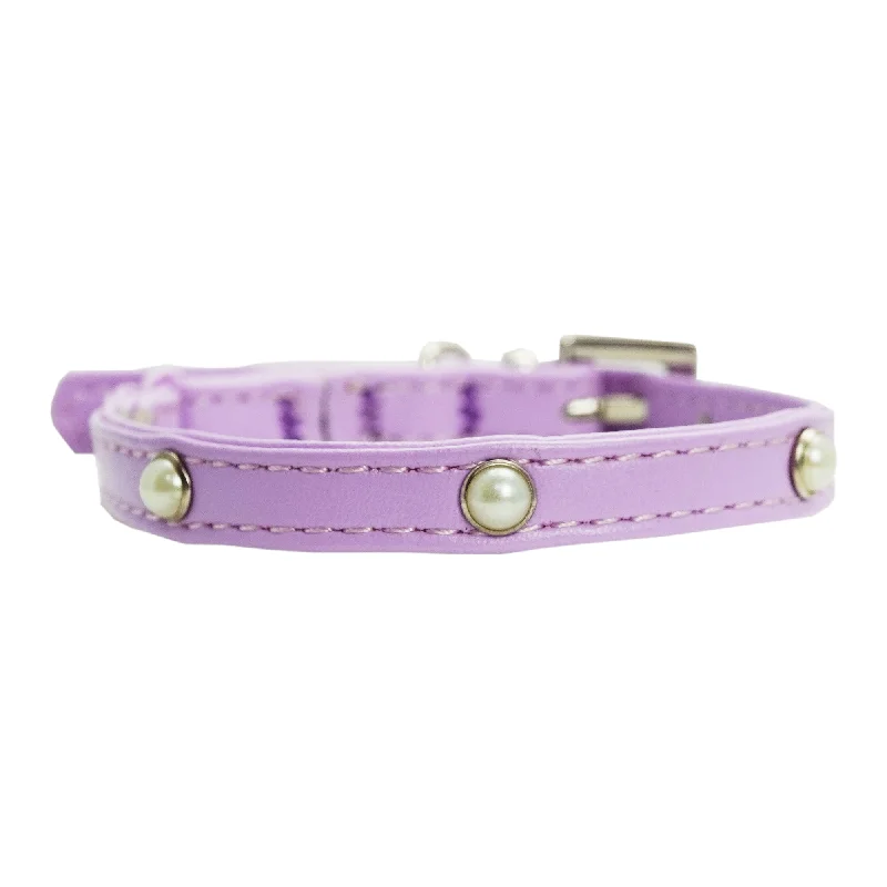 Dan & Sam - Vegan Leather Cat Collar (Lilac Pearl)