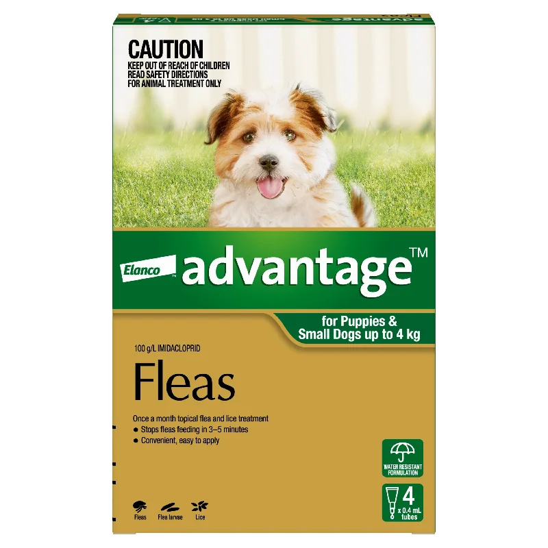 Advantage - Flea Treatment for Puppies and Dogs up to 4kg (4pk)