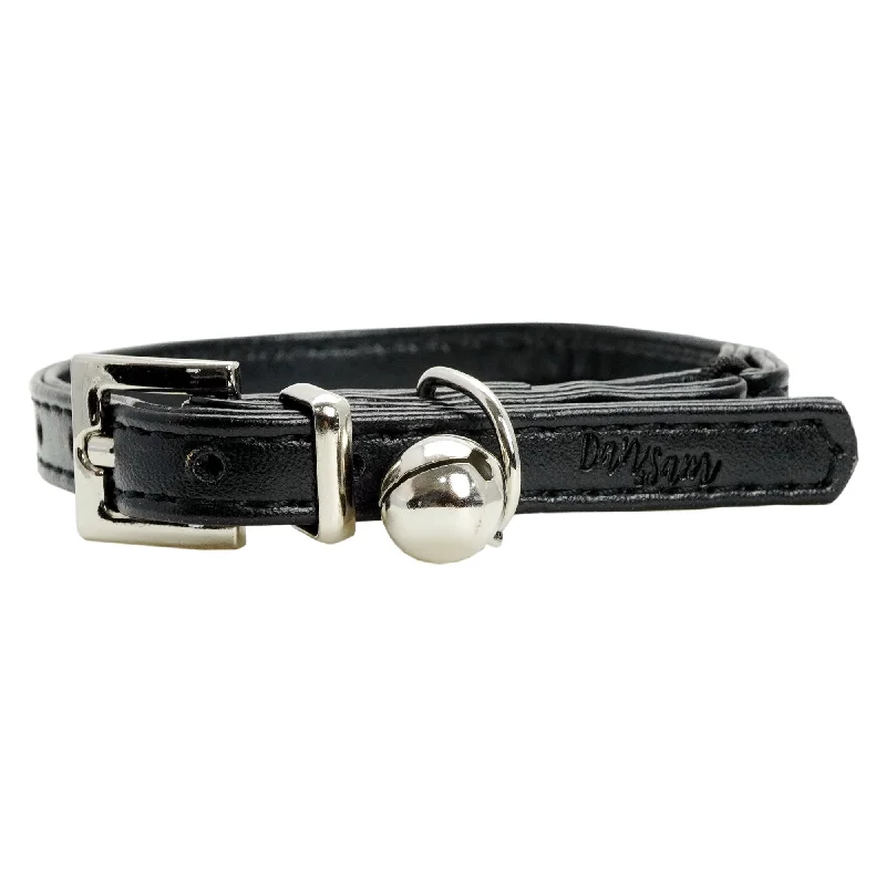 Dan & Sam - Vegan Leather Cat Collar (Black)