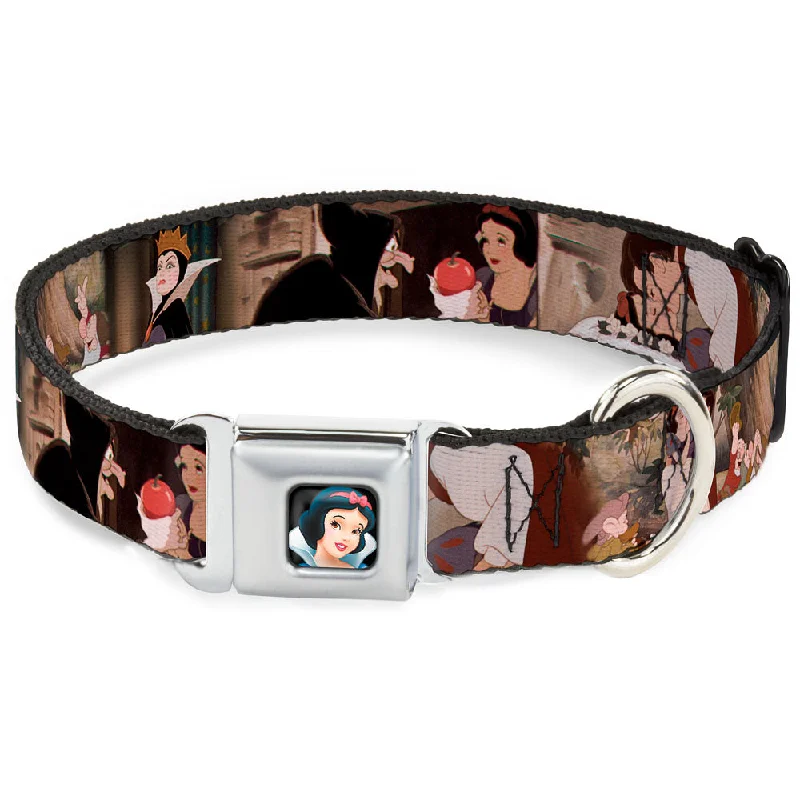 Snow White Full Color Black Seatbelt Buckle Collar - Snow White Scenes