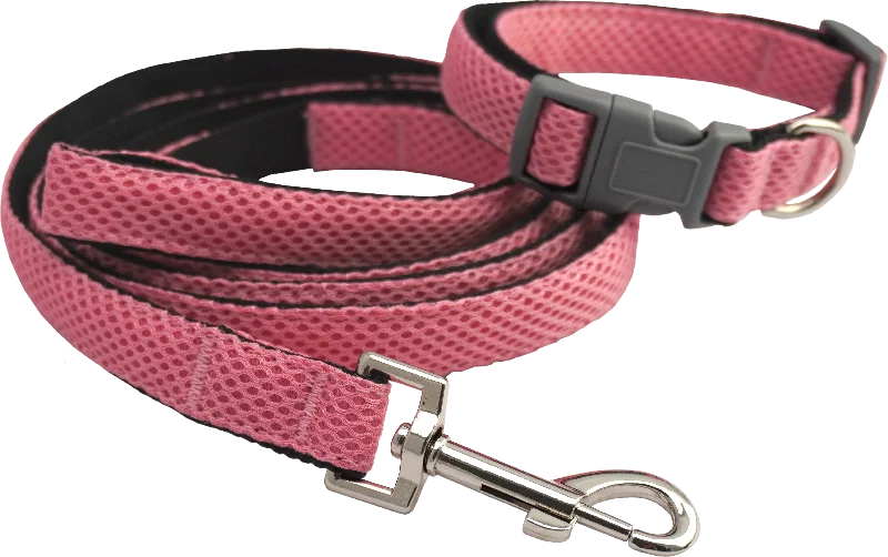 Furwear - Mesh Dog Collar & Lead Set (Pink)