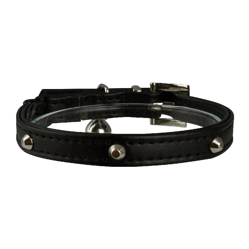 Dan & Sam - Vegan Leather Cat Collar (Black Spike)