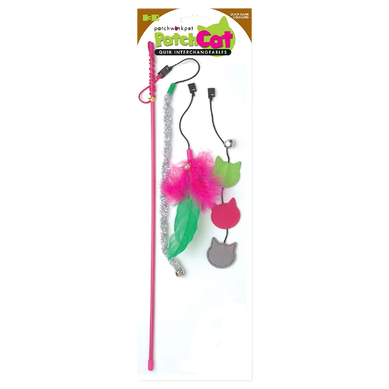 Patchwork - Pink Wand Cat Toy (20in)