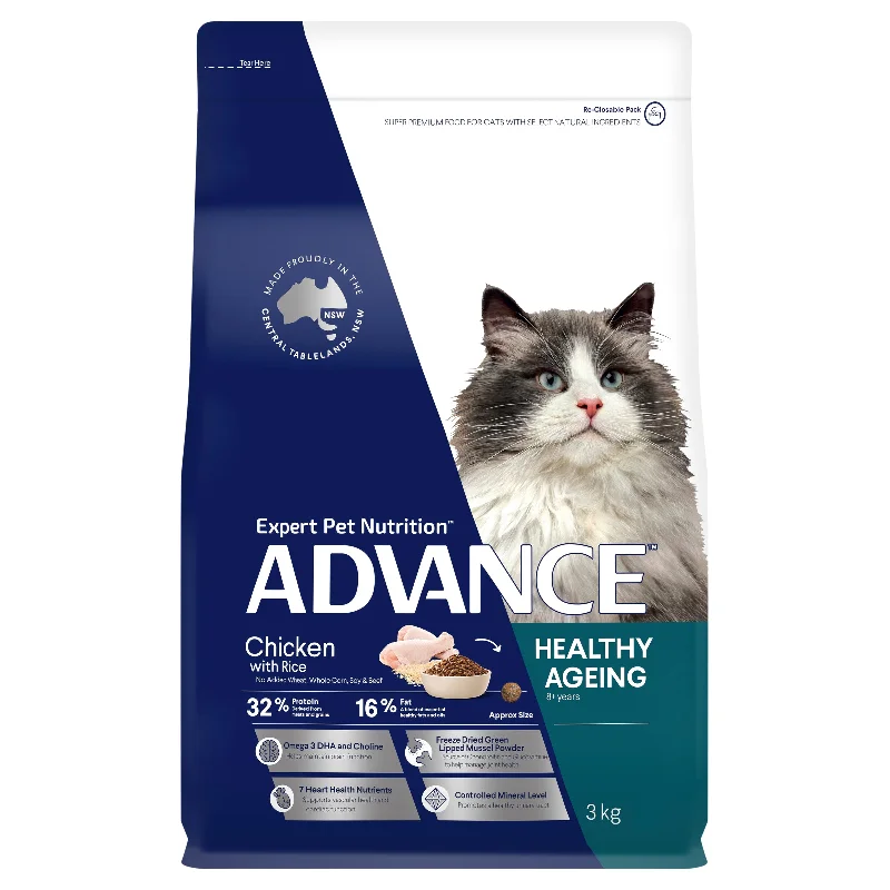 ADVANCE - Healthy Ageing Adult Chicken with Rice Dry Cat Food (3kg)