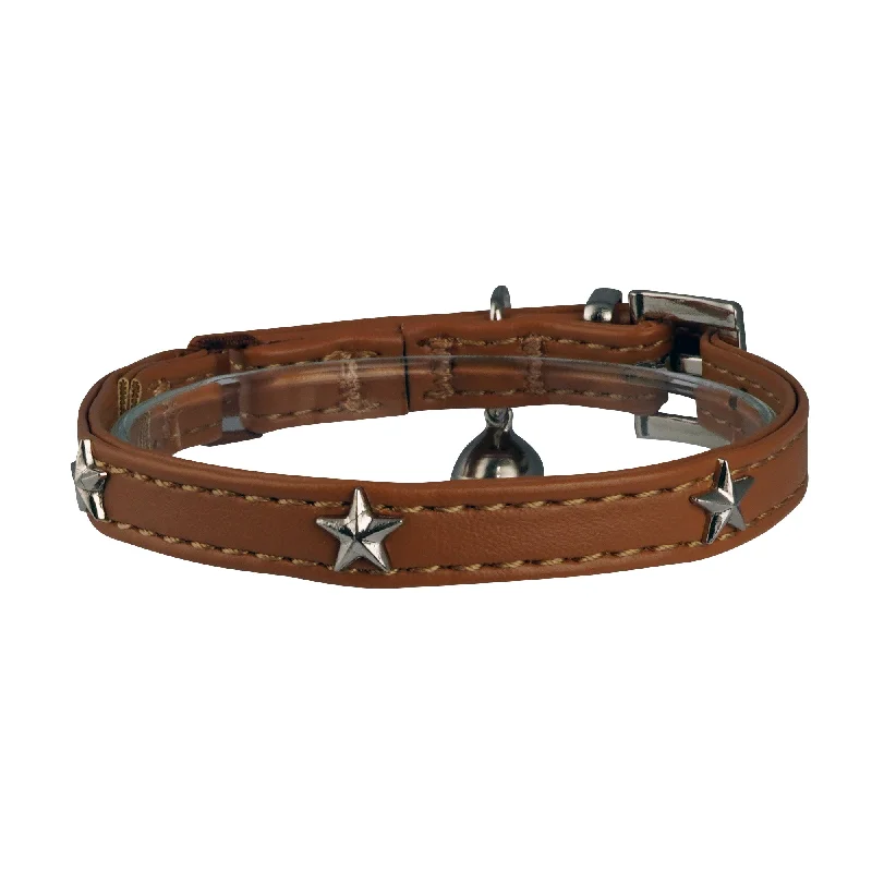 Dan & Sam - Vegan Leather Cat Collar (Tan Geometric)