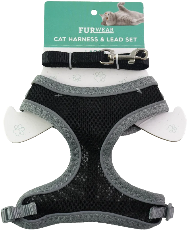 Furwear - Basic Cat Harness & Lead (Black)