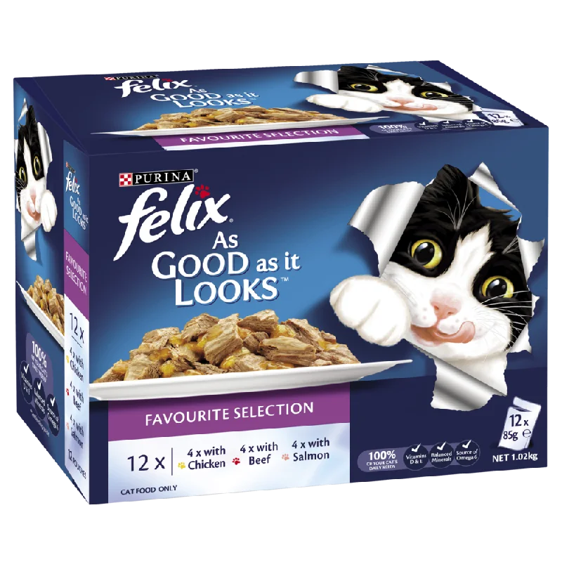 FELIX - Multi-Pack Favourite Selection in Jelly Wet Cat Food (85g x 12pk)