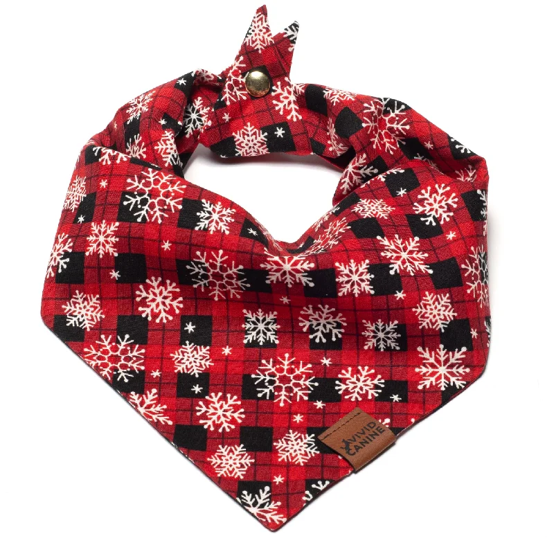 Christmas Dog Bandana - Snowflake Plaid