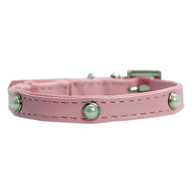 Dan & Sam - Vegan Leather Cat Collar (Blush Pearl) - Small