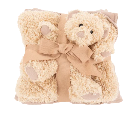 Dan & Sam - Snuggle Blanket & Bear (Sand)