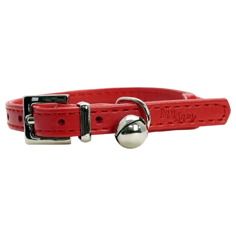 Dan & Sam - Vegan Leather Cat Collar (Red)