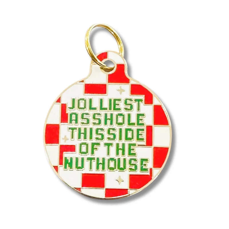 Pet ID Christmas Tag - Jolliest Asshole