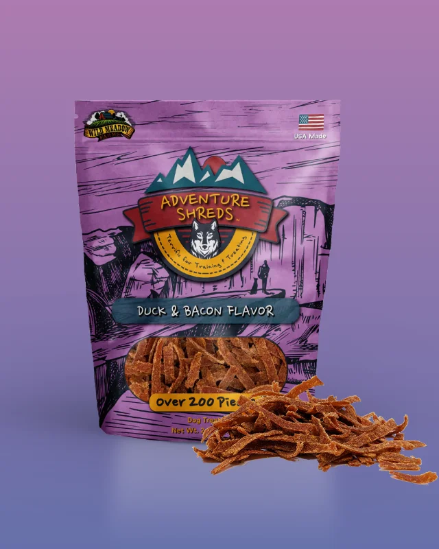 Adventure Shreds Duck & Bacon Dog Treats (Made in the USA)