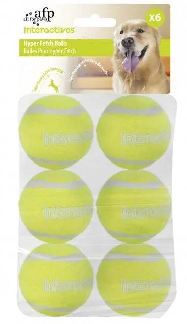 ALL FOR PAWS Interactives Fetch Tenis Loptice, 6 kom, 6,5cm