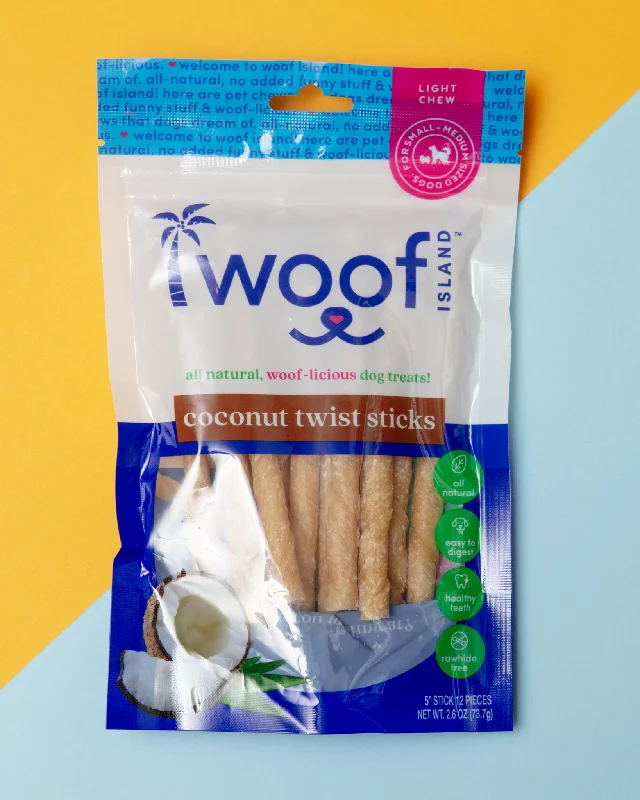 All Natural Coconut Dog Twist Sticks Treat (12-Pack)