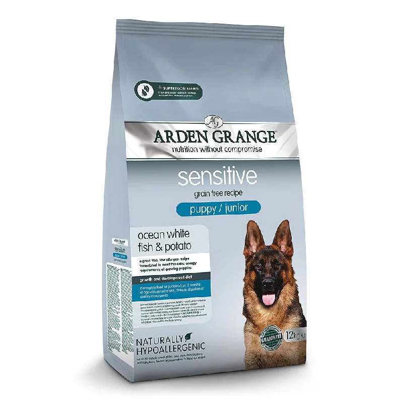 Arden Grange - Puppy/Junior Sensitive White Fish & Potato (12kg)