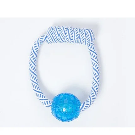 Blue and white series cotton rope+tpr stab ball D