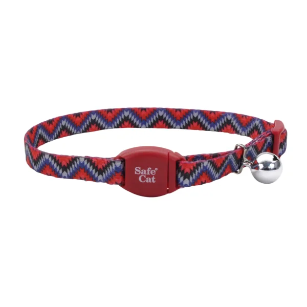 COASTAL SafeCat Breakaway Collar 12", Maroon Diamond