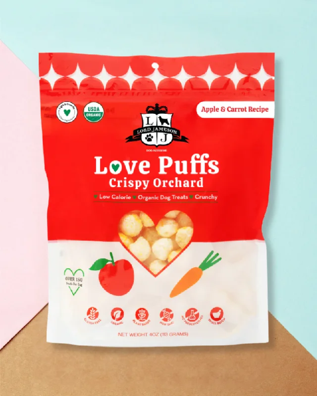 Crispy Orchard Love Puffs Organic Dog Treats