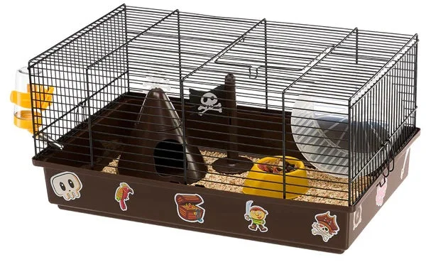 FERPLAST Cuşcă pentru hamsteri CRICETI 9 Piraţi, Negru, 46x29,5x23cm