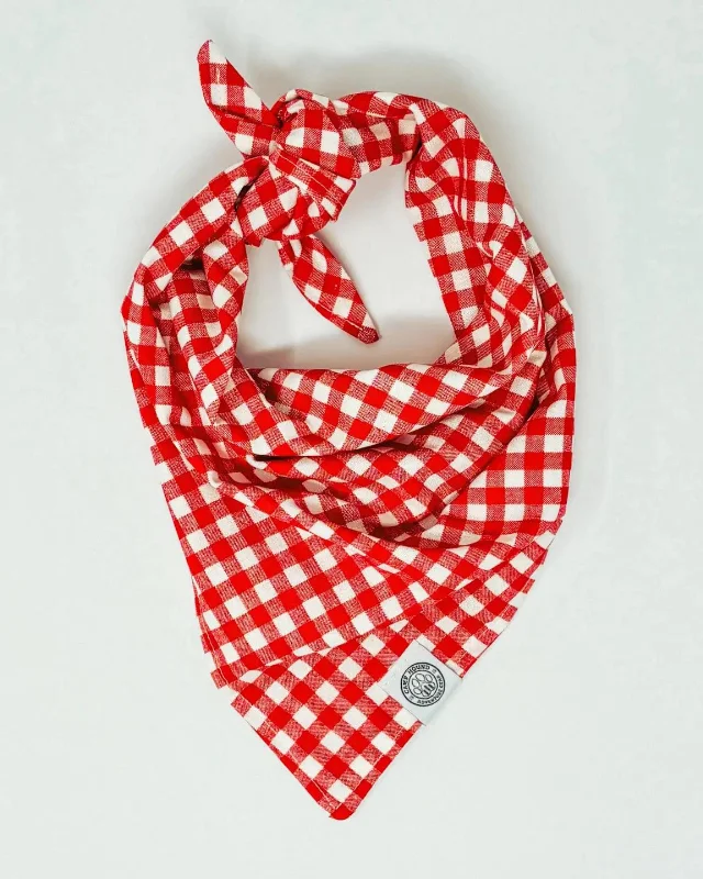 Red Gingham Dog Bandana (Made in the USA) (FINAL SALE)