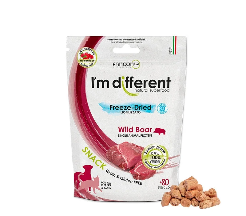 I'M DIFFERENT Freeze Dried, monoprotein veprovina, poslastica bez žitarica, 40g