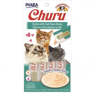 INABA Churu Puree 4pk, Chicken w/Crab