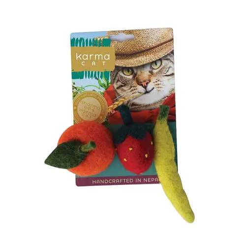 KARMA CAT Felted Wool Fruit Toy, 3pk