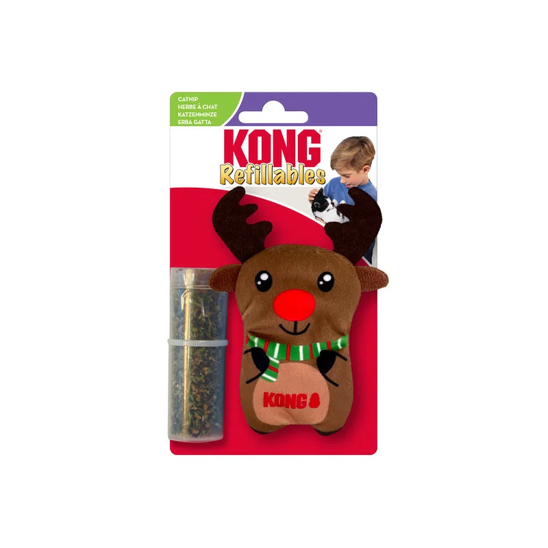 KONG Igračka za mačke Holiday Refillables Reindeer, catnip, 11,43x9,53x5,08 cm