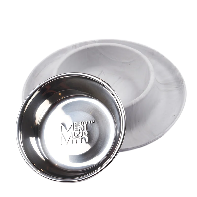 MESSY CATS Silicone Feeder, Marbled Grey