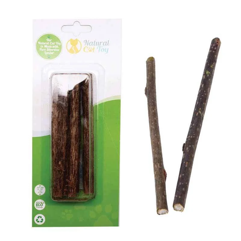 NATURAL CAT TOY Silver Vine Sticks Medium, 6 pk