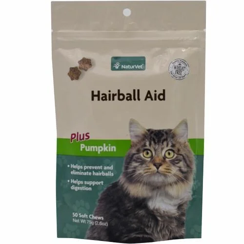 NATURVET Hairball Aid plus Pumpkin Soft Chews 50ct, 2.6oz