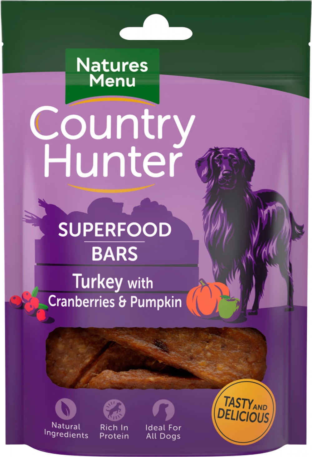 Nature Menu - Country Hunter - Turkey, Cranberries & Pumpkin SuperFood - Bars 100g