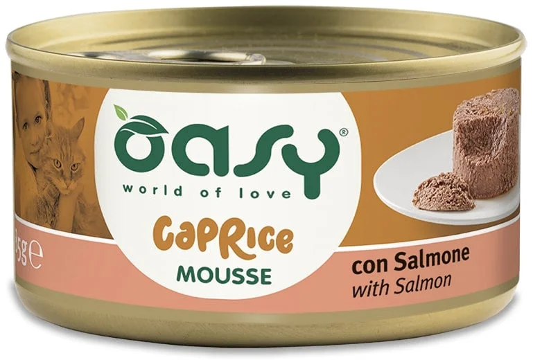 OASY CAPRICE Conservă pentru pisici, Mousse cu Somon 85g