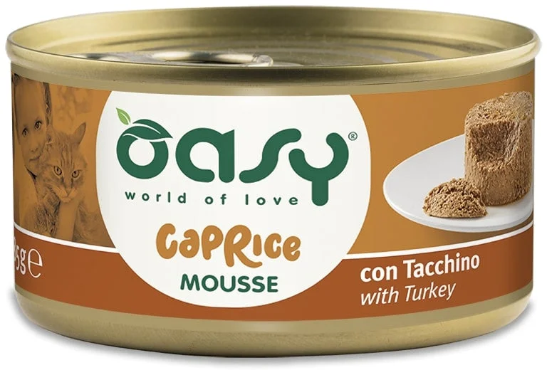 OASY CAPRICE Conservă pentru pisici, Mousse Curcan 85g