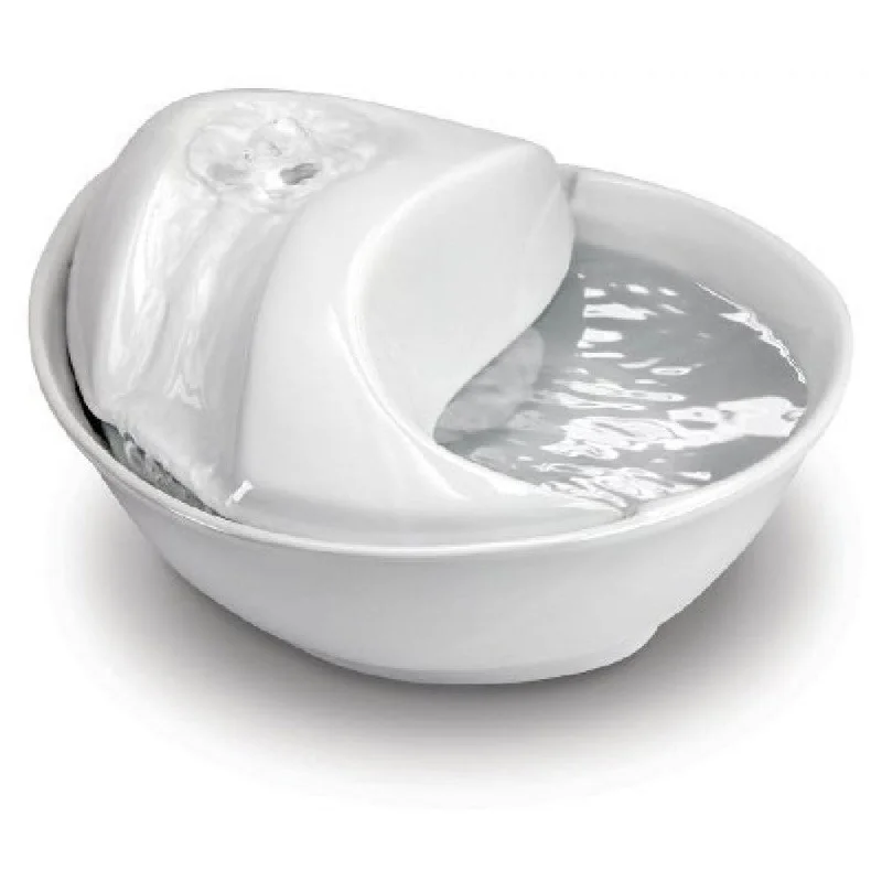 PIONEER PET Raindrop White Ceramic Fountain, 1.77L capacity