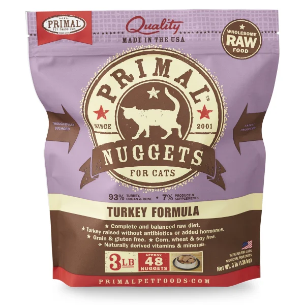 PRIMAL Frozen Raw Turkey Nuggets, 3lbs